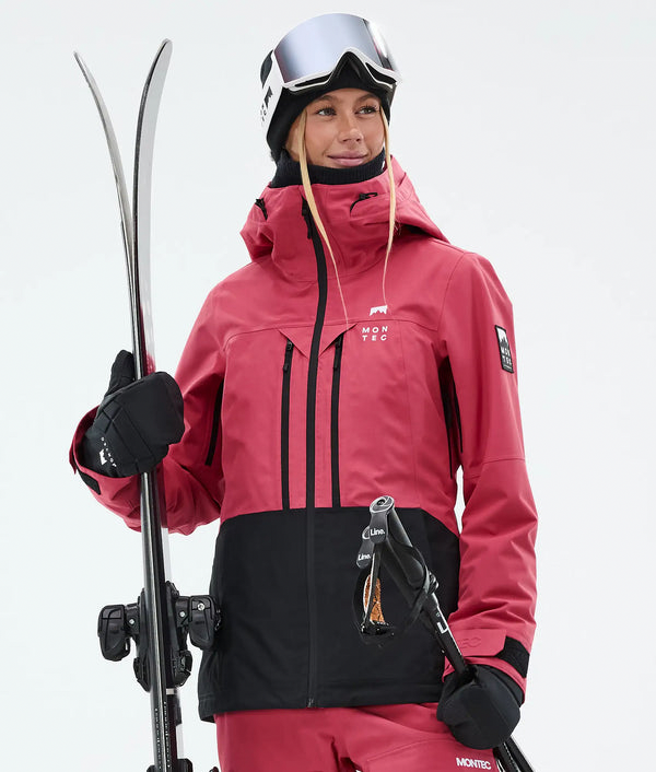 Moss W Veste de ski pour femme – Rouge clair / Noir
