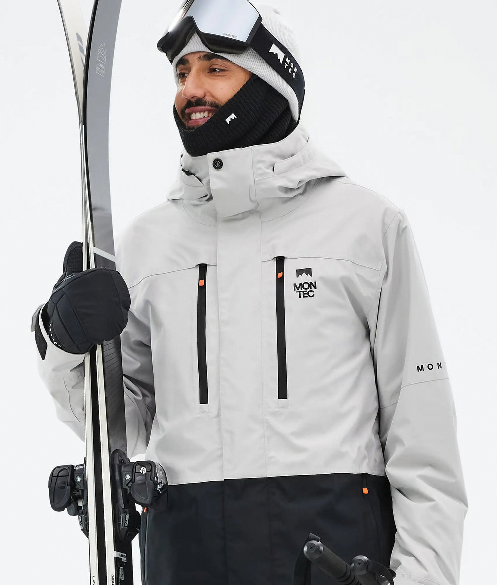 Fawk Veste de ski pour homme – Gris clair / Noir