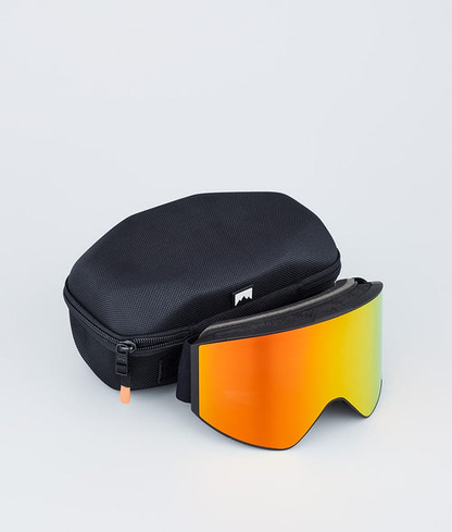 Masque De Ski – Noir Avec Écran Miroir Rouge Rubis