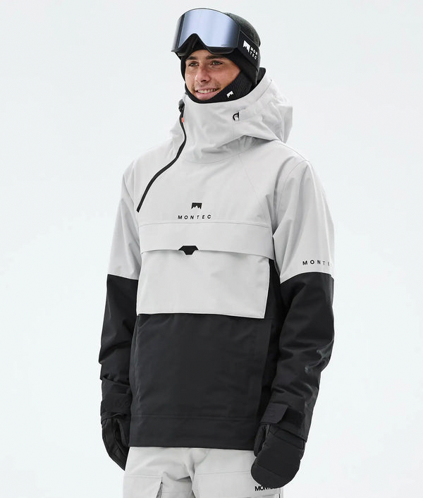 Dune Veste de ski pour homme – Gris clair / Noir